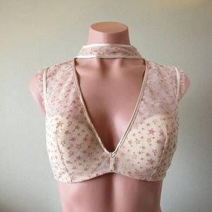 Victoria's Secret white/rose gold star bralette